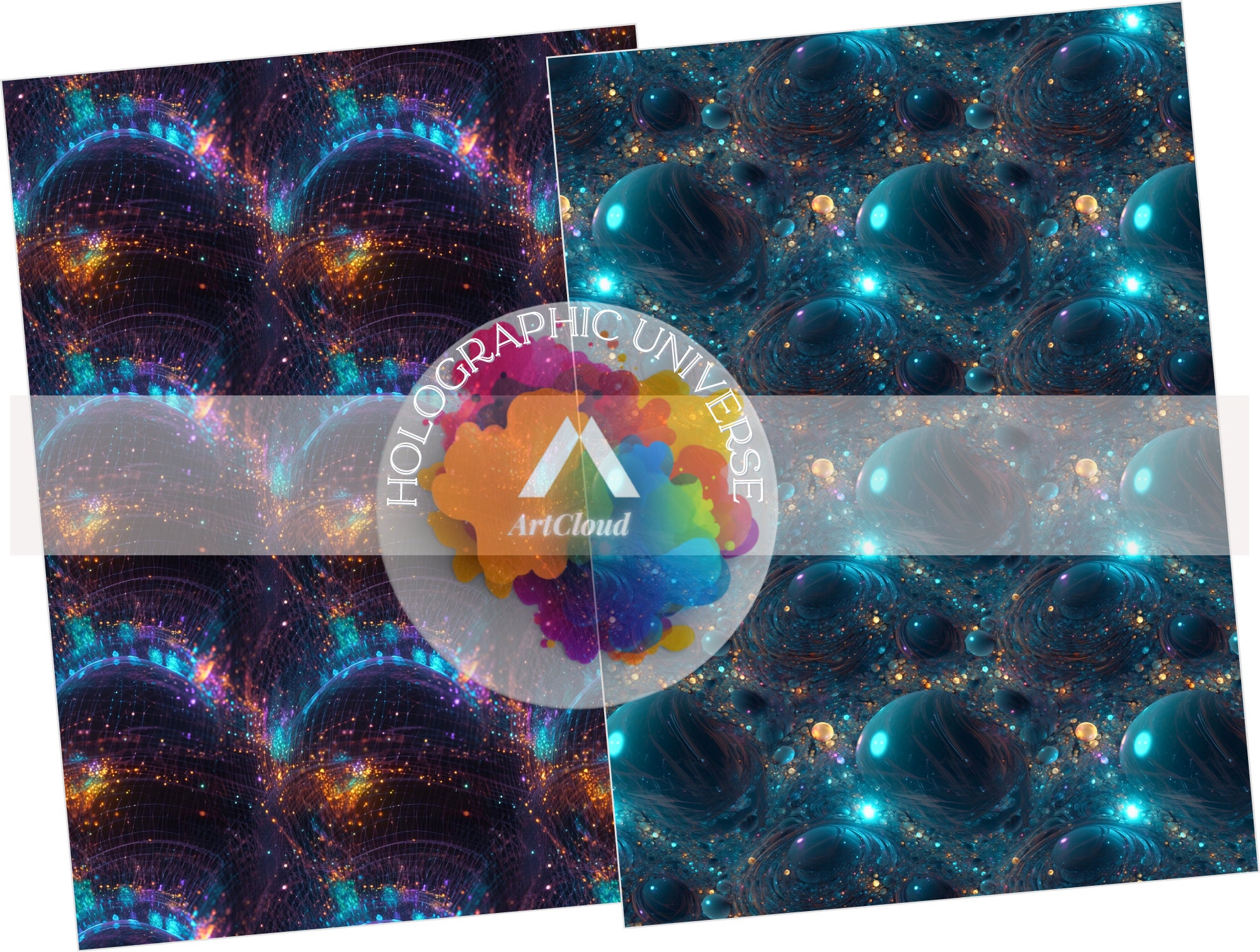 Holographic Universe Digital Paper, SEAMLESS Pattern - Etsy