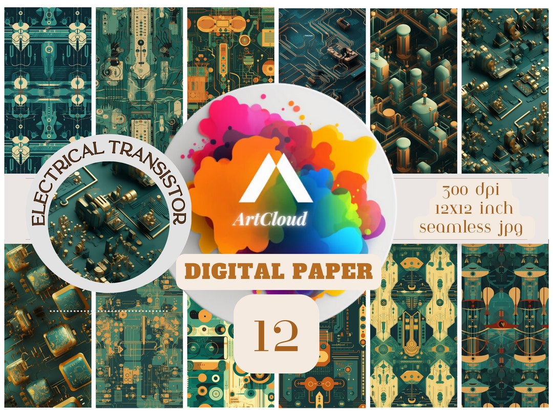 Electrical Transistor Digital Paper SEAMLESS Pattern - Etsy