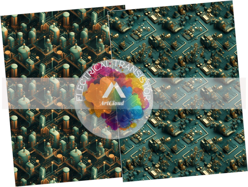 Transistor Abstract Electrical Transistor Digital Paper, SEAMLESS Pattern - Etsy