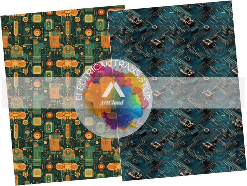 Electrical Transistor Digital Paper, SEAMLESS Pattern - Etsy