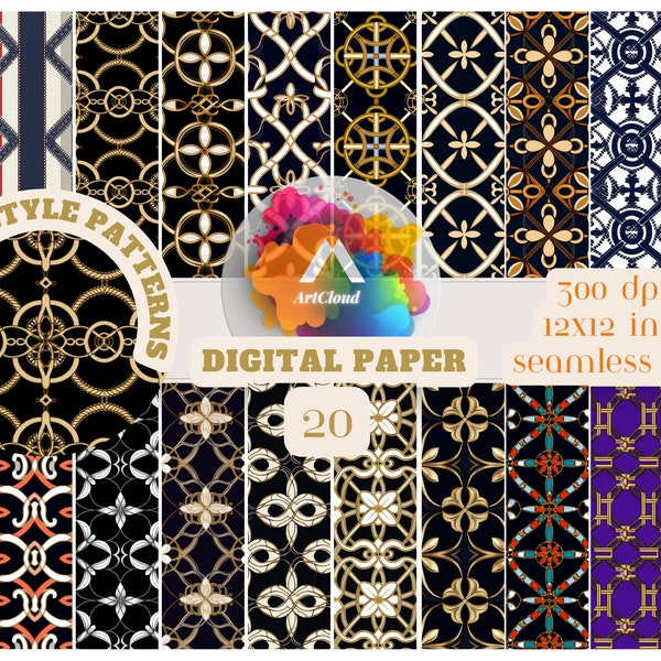 Fashion Style digitales Papier, SEAMLESS Muster