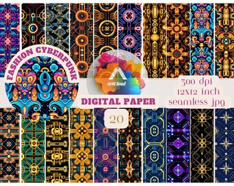 Fashion Cyberpunk digital paper, SEAMLESS pattern