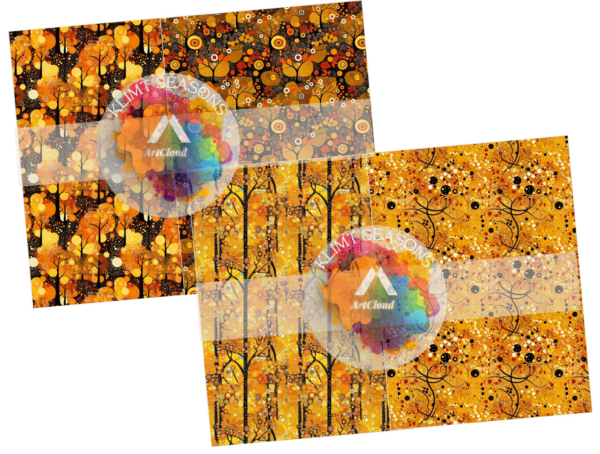 Klimt Seasons Digital Paper, SEAMLESS Pattern - Etsy