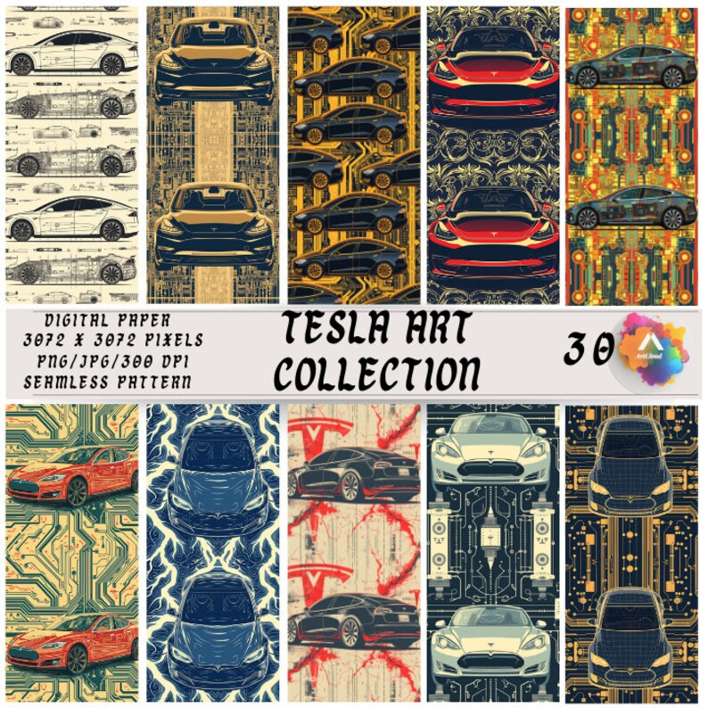 3691963 Tesla Pattern Seamless Pattern Tesla Art Collection, Geometric Wall Art, Minimalist ...