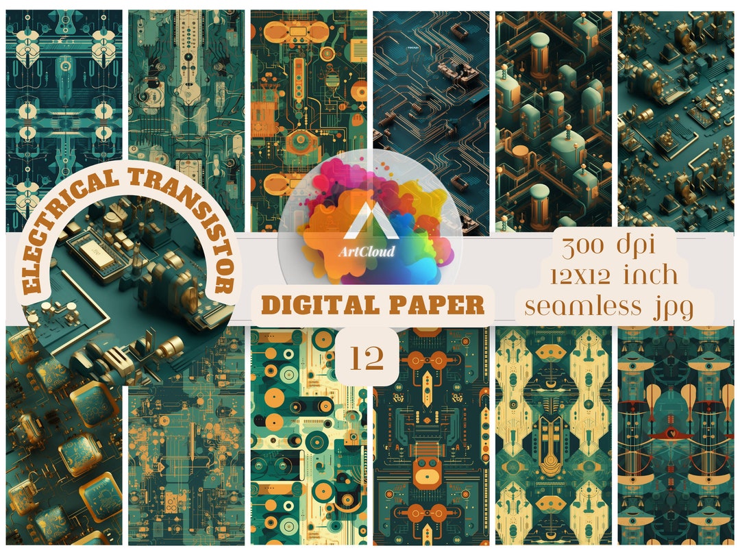 Electrical Transistor Digital Paper, SEAMLESS Pattern - Etsy