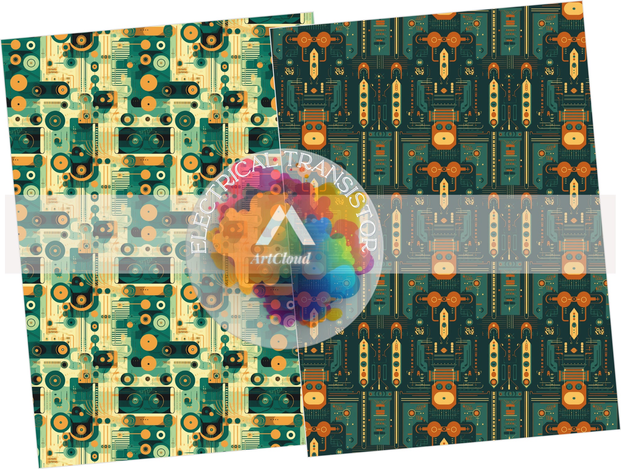 Electrical Transistor Digital Paper, SEAMLESS Pattern - Etsy