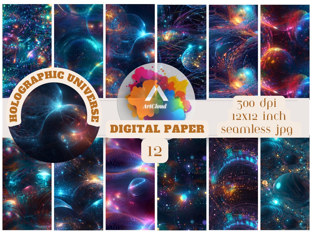 Holographic Universe Digital Paper, SEAMLESS Pattern - Etsy