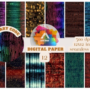 Digitaal papier met binaire code, NAADLOOS patroon