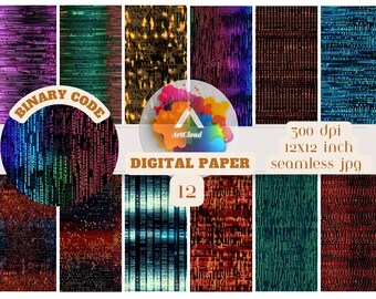 バイナリコードデジタルペーパー、シームレスパターン