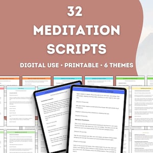 Meditation Script Bundle 32 Ready-to-Use Meditation Sessions | Guided Meditation PDF Download