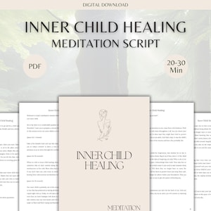 Könnte beinhalten: Ein digitaler Download für ein Meditations-Skript zur Heilung des inneren Kindes. Das Skript ist 20-30 Minuten lang und als PDF verfügbar. Das Bild zeigt eine Linienzeichnung einer Person mit erhobenen Armen über dem Kopf. Der Text "Innere Kindheilung" ist in großer, fetter Schrift geschrieben.