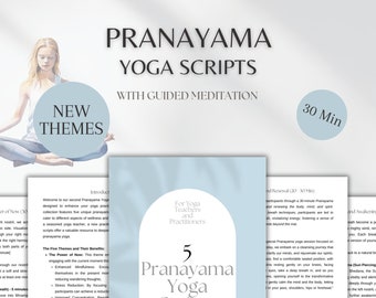 5 Pranayama Yoga Scripts, Guided Yoga Bundle, Breathing Techniques & Breathwork | Part 2