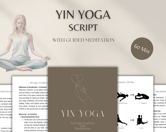 Script di Yin Yoga da 60 minuti per lezioni di yoga con sequenza visiva di yoga / Meditazione guidata yoga / Script di lezione di yoga da 60 minuti