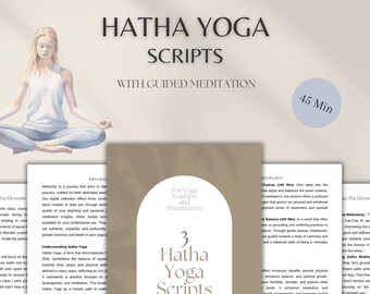 3 Guiones de Hatha Yoga con Secuencias de Yoga de Meditación Guiada / Chakras, Elementos, Paz Interior y Equilibrio