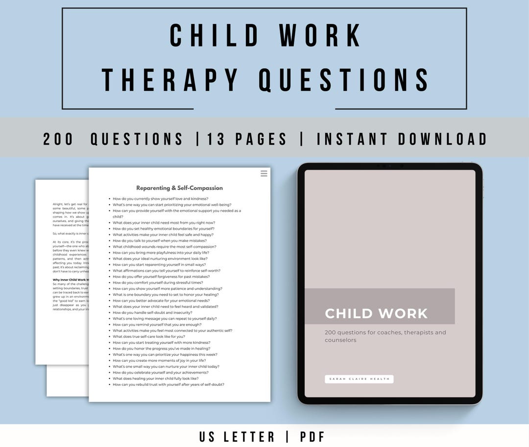 Inner Child Questions Inner Child Therapy Questions: 200 Healing Prompts for Therapists (PDF ...