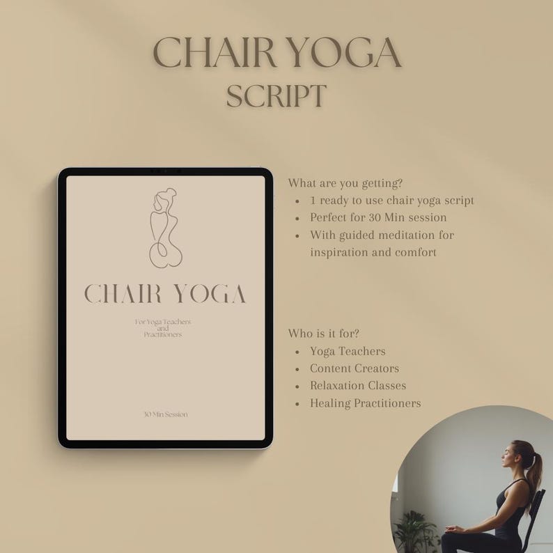 Chair Yoga Script: 30-min Neck & Back Relief (PDF Download) - Etsy