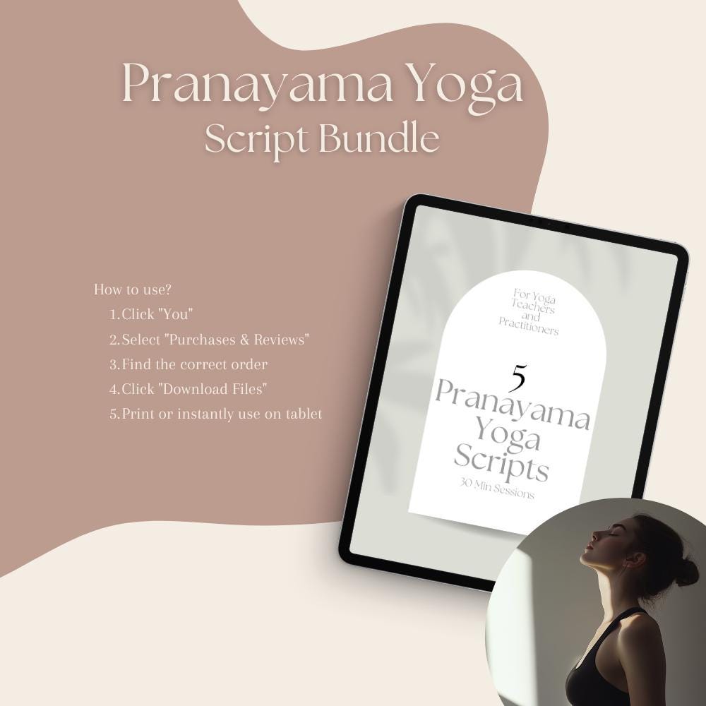 Pranayama Yoga Script Bundle: 5 Guided Breathing Techniques (digital ...
