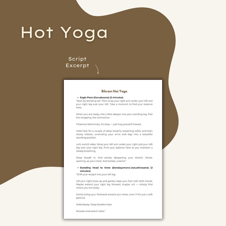 May include: A white sheet of paper with black text outlining the steps for a yoga pose called Eagle Pose. The text includes instructions for the pose, such as wrapping the right arm under the left and the right leg over the left. The text also includes instructions for breathing and holding the pose. The text also includes instructions for switching sides and doing the pose on the other side.