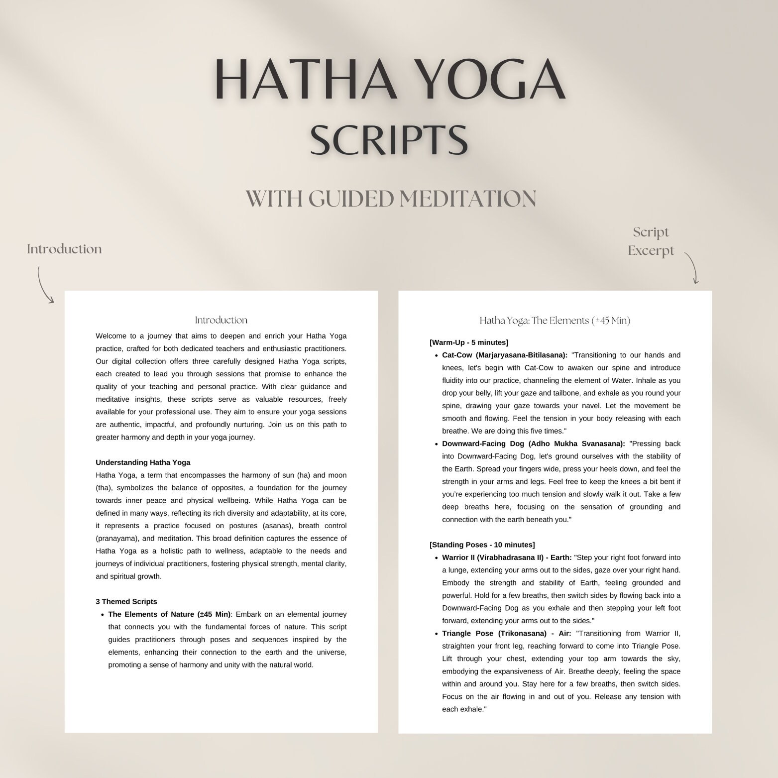 Yoga Scripts Hatha Yoga Script Bundle: Guided Meditations (digital PDF Download) - Etsy