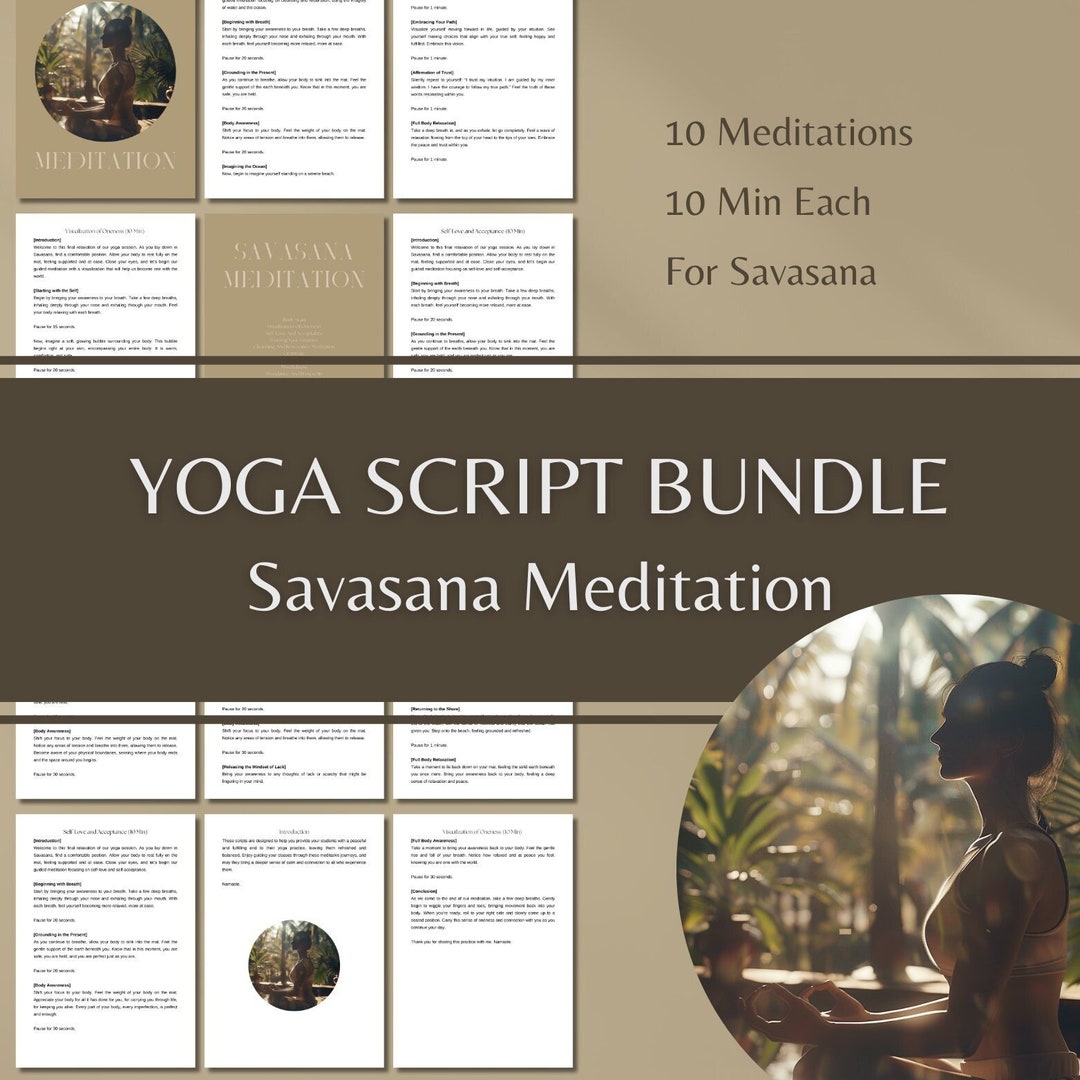 Savasana Meditation Script Bundle | 10 Ready-to-use Guided Scripts for ...