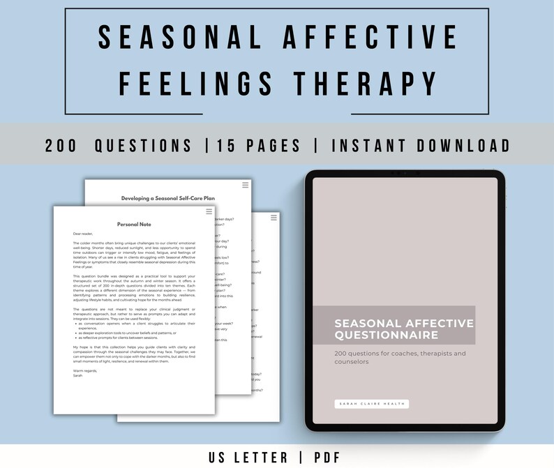 Sad Questionnaire.pdf 200 SAD Therapy Questions | Mental Health Coaching Tools (PDF) - Etsy