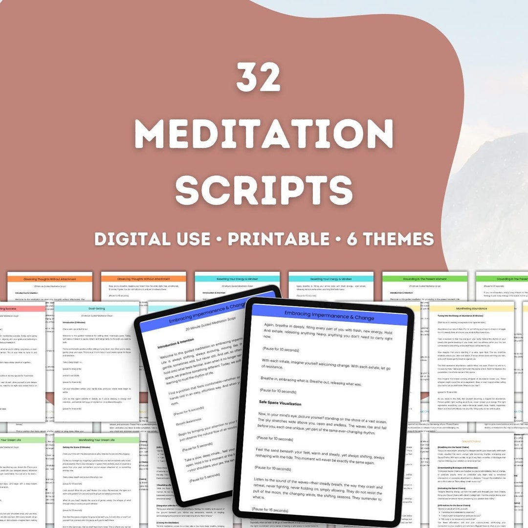 Meditation Script Bundle: 32 Guided Sessions for Anxiety, Chakra ...