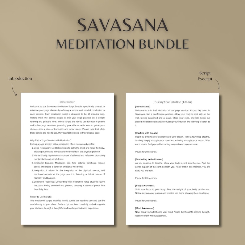 Savasana Meditation Script Bundle | 10 Ready-to-use Guided Scripts for ...