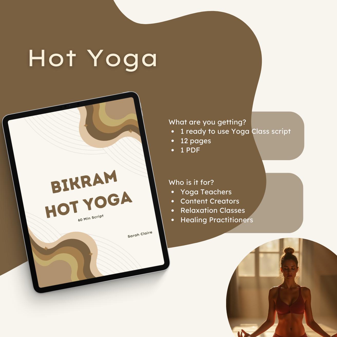 60-minute Bikram Hot Yoga Class Script for Instructors (PDF