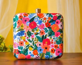 Floral Printed Clutch Bag | Handmade Evening Purse | House Of Webhin Bag