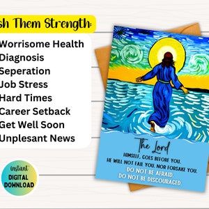 Get Well Soon Card pour hommes, imprimable, hôpital, post-op, carte de cancer, carte d'encouragement religieux pour lui