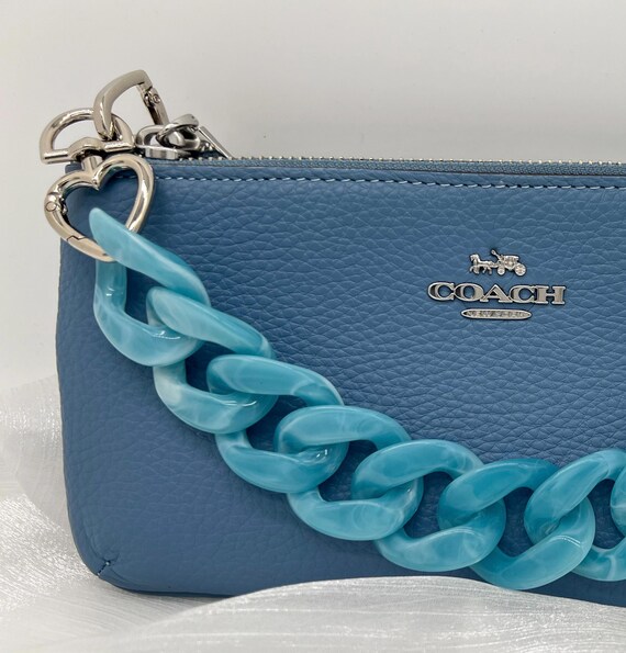 Chunky Purse Chain Bag Strap Blue Handbag Chain W Heart Clasps Etsy