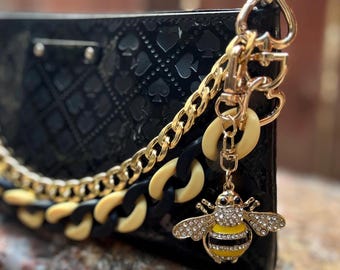 Bumblebee Purse Chain | Chunky Bag Strap with Heart Clasps