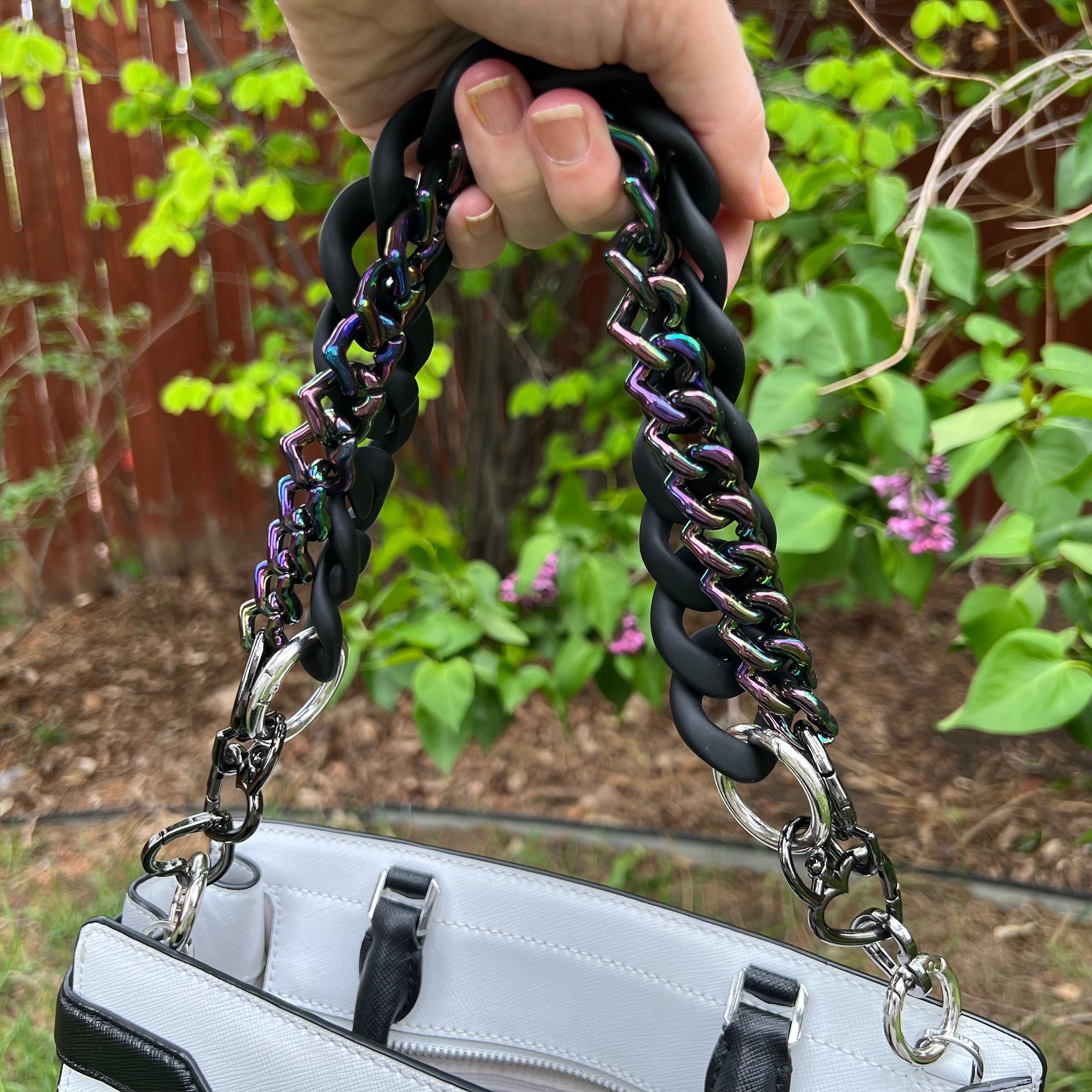Chunky Purse Strap Novelty Bag Chain Double Chain W/ Heart Clasps Acrylic  Chain for Purses 