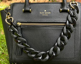 Chunky Acrylic Purse Strap: Black Bag Chain