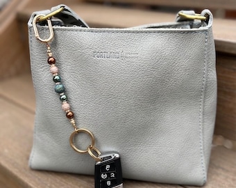Key Tether for Purse – Beaded Fob Leash Clip Bag Charm | Carabiner