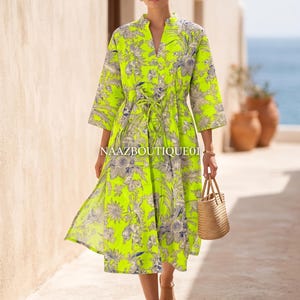 neon floral midi dress Emma Slip Dress