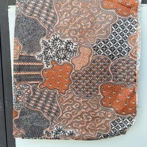 Rust Brown Patchwork Print Cotton Fabric by the Yard – Abstract Hand Block Style Indian Cotton Sewing Fabric 44 Inch Wide