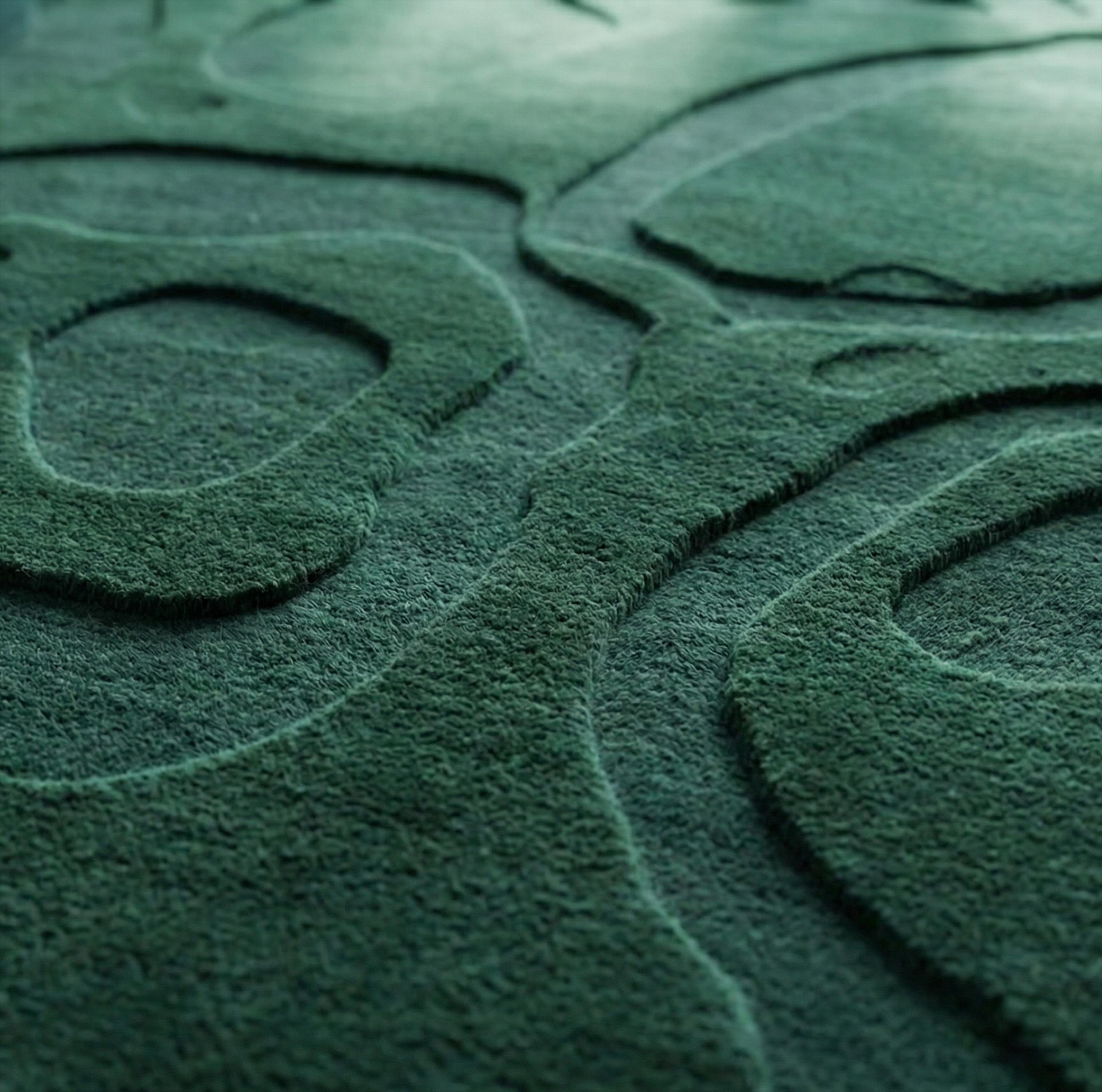 Emerald Green Hand Tufted Wool Rug, Irregular Abstract Area Rugs for ...