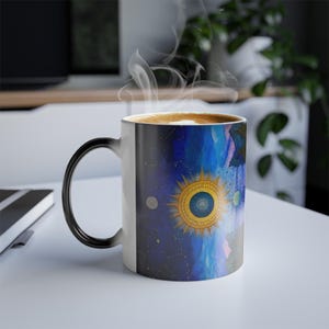 Kosmische Farbwechsel Tasse - Perfekt für Sterngucker, Astrofotografie Liebhaber und einzigartige Geschenke für jeden Anlass, Yoga Tasse, Celestial