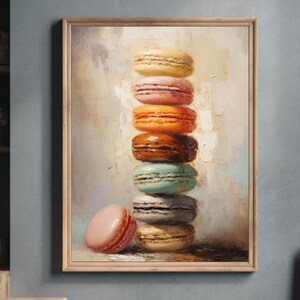 French Macarons Lover Digital Gift Idea Sweet Dessert Instant Download Food Themed Kitchen Decor Food Wall Art Printable Foodie Present