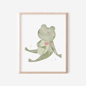 Poster Frosch A4 & A3 Kinderposter Poster Kinderzimmer Poster Baby Geschenk Mädchen Geschenk Junge Poster Kinder Tierposter Wandbilder Deko