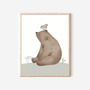 Poster Bär Kinderzimmer A4 A3 Wandbild für Jungen und Mädchen Kinderposter Tierposter Wanddeko Babyzimmer