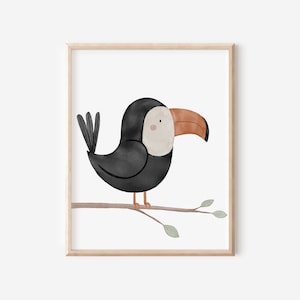 Poster Toucan A4 & A3 Kinderposter Poster Kinderzimmer Poster Baby Geschenk Mädchen Geschenk Junge Poster Kinder Tierposter Wandbilder Deko