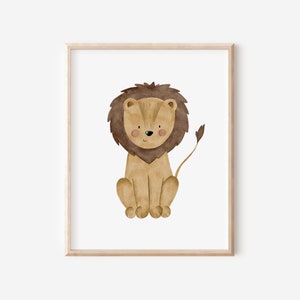 Poster Löwe A4 & A3 Kinderposter Poster Kinderzimmer Poster Baby Geschenk Mädchen Geschenk Junge Poster Kinder Tierposter Wandbilder Deko