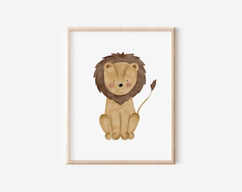 Poster Lion A4 & A3 Children's poster Poster Children's room Poster Baby Gift Girl Gift Boy Poster Children Animal poster Wall pictures Decoration