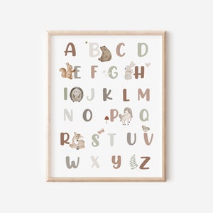 Alphabet Lernposter A4 A3 Kinderzimmer Poster Alphabet und Zahlen Lernplakat Alphabetposter Geschenk für Junge und Mädchen Einschulung
