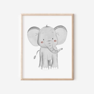 Poster Elefant A4 & A3 Kinderposter Poster Kinderzimmer Poster Baby Geschenk Mädchen Geschenk Junge Poster Kinder Tierposter Wandbilder Deko