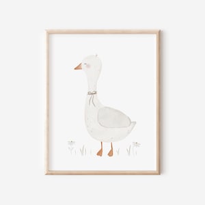 Poster Gans A4 & A3 Kinderposter Poster Kinderzimmer Poster Baby Geschenk Mädchen Geschenk Junge Poster Kinder Tierposter Wandbilder Deko