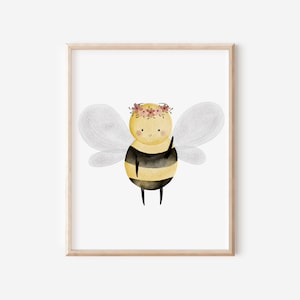 Poster Biene A4 & A3 Kinderposter Poster Kinderzimmer Poster Baby Geschenk Mädchen Geschenk Junge Poster Kinder Tierposter Wandbilder Deko