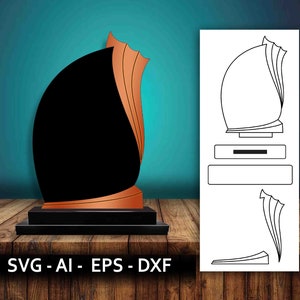 Award Trophy Laser Cut, Award Trophy SVG, wood cnc cut award, award gift, memento trophy, award shield design, Trophy Plaque, wooden trophy.